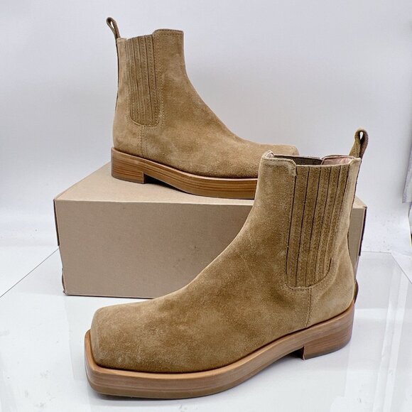 AGL Rina Women’s Ankle Boots Camel Brown Suede Pull On Booties EU 37 US 7 - Picture 3 of 15